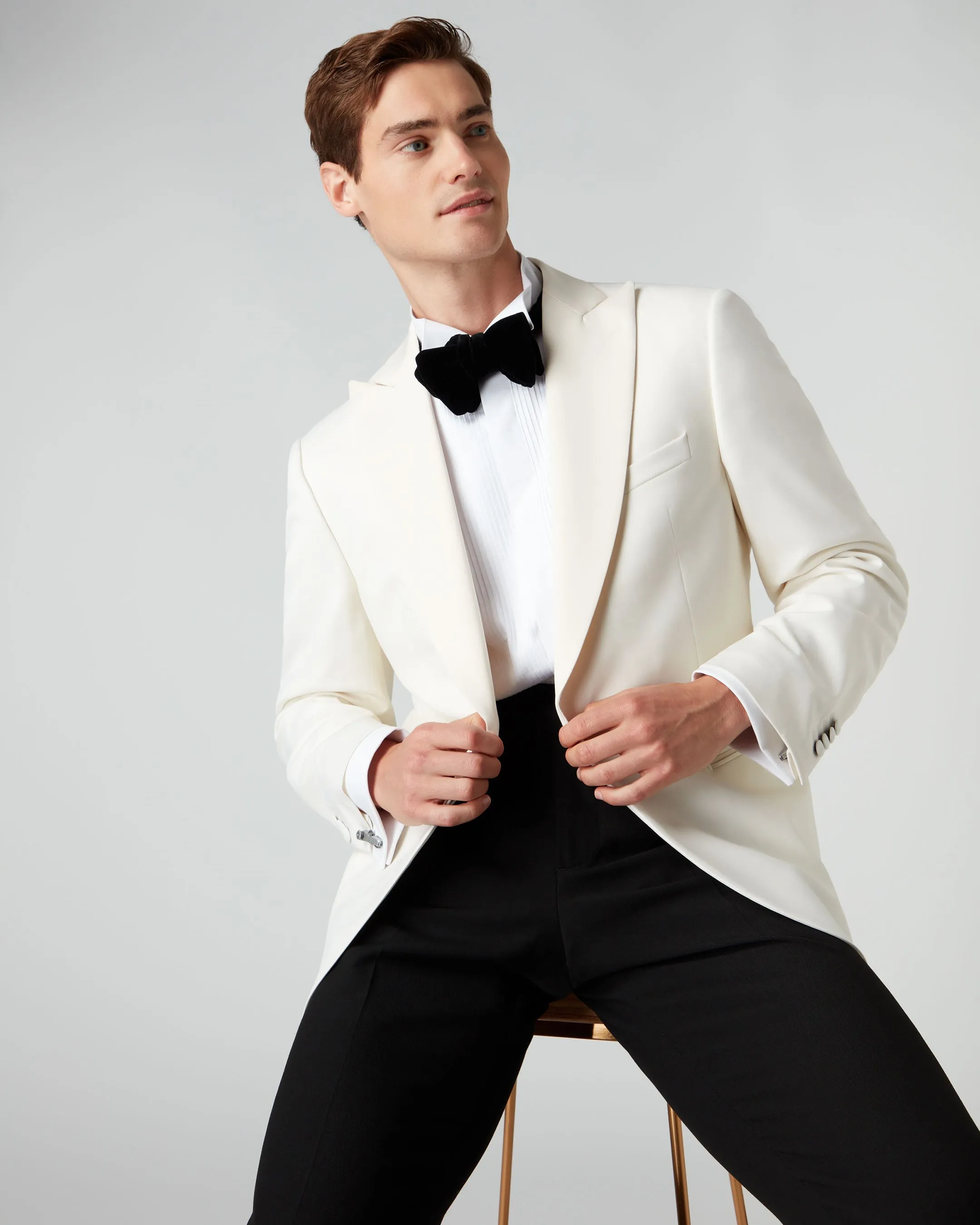 007 Woven Dinner Jacket White