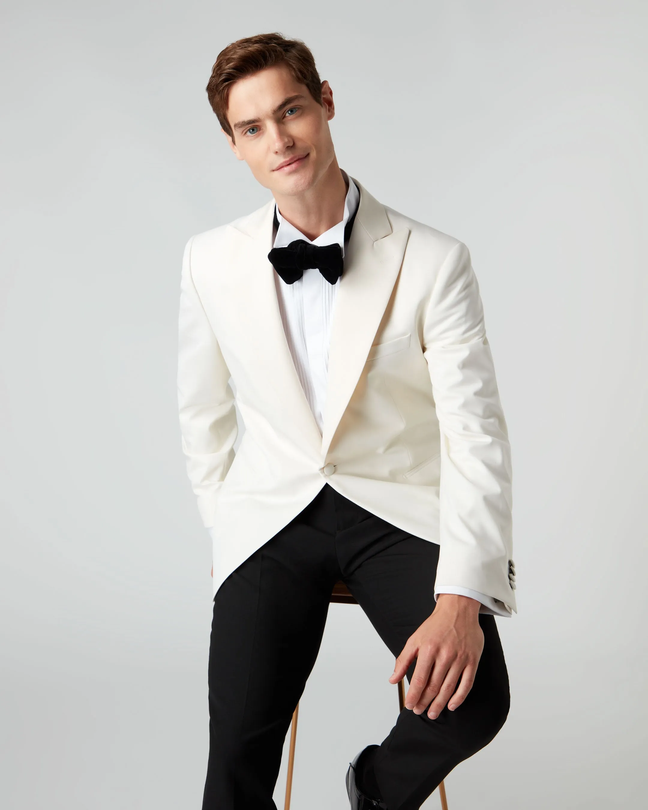 007 Woven Dinner Jacket White