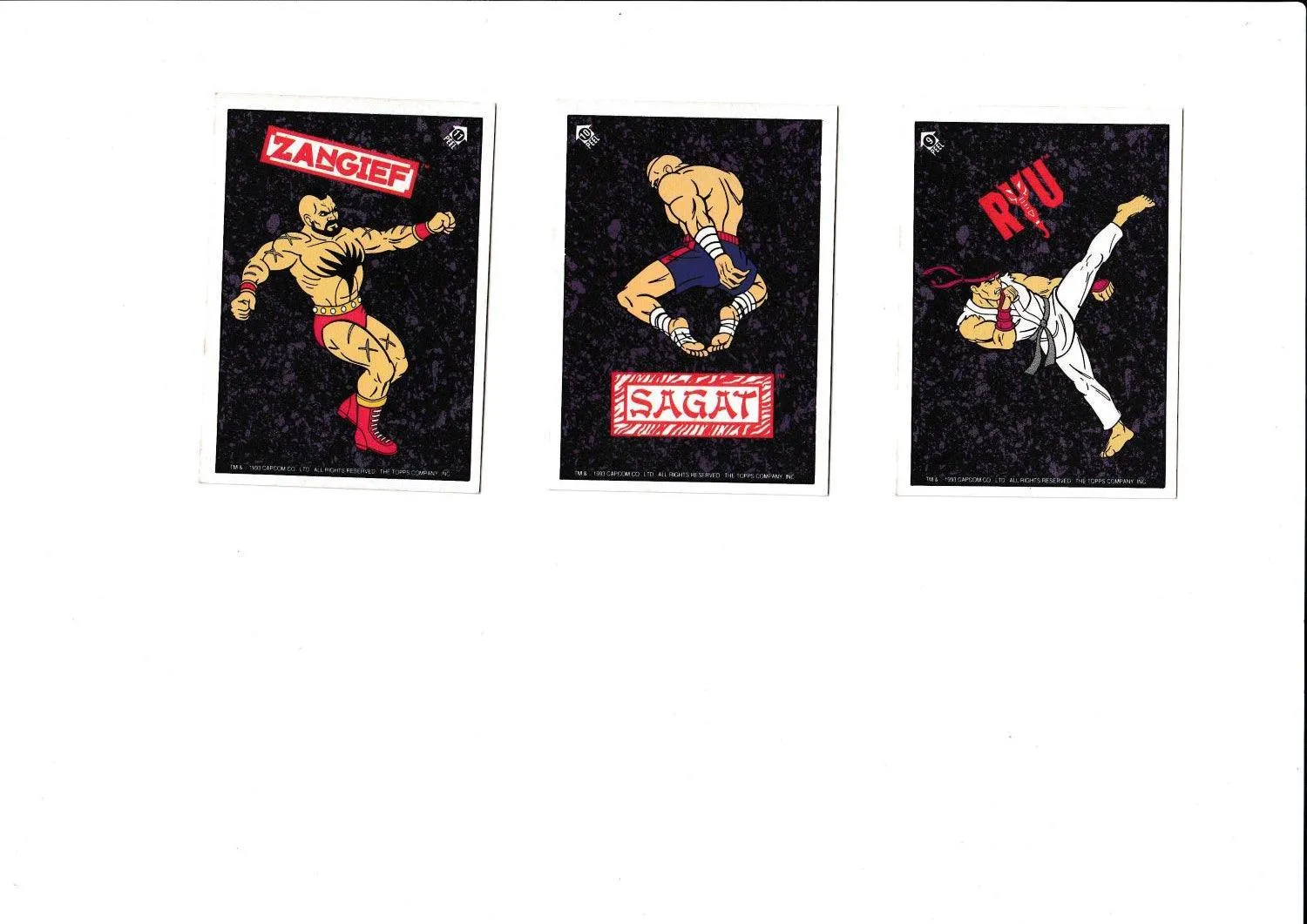 1993 TOPPS STREET FIGHTER II STICKER CARD SET