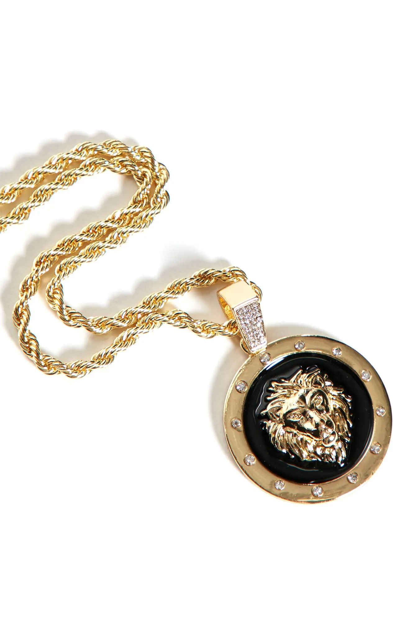 24'' Lion Mane Pendant Necklace - Gold