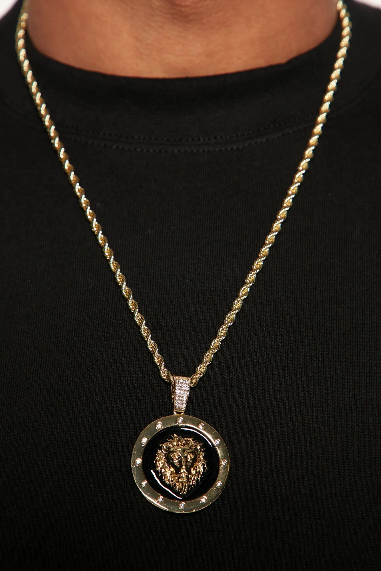 24'' Lion Mane Pendant Necklace - Gold