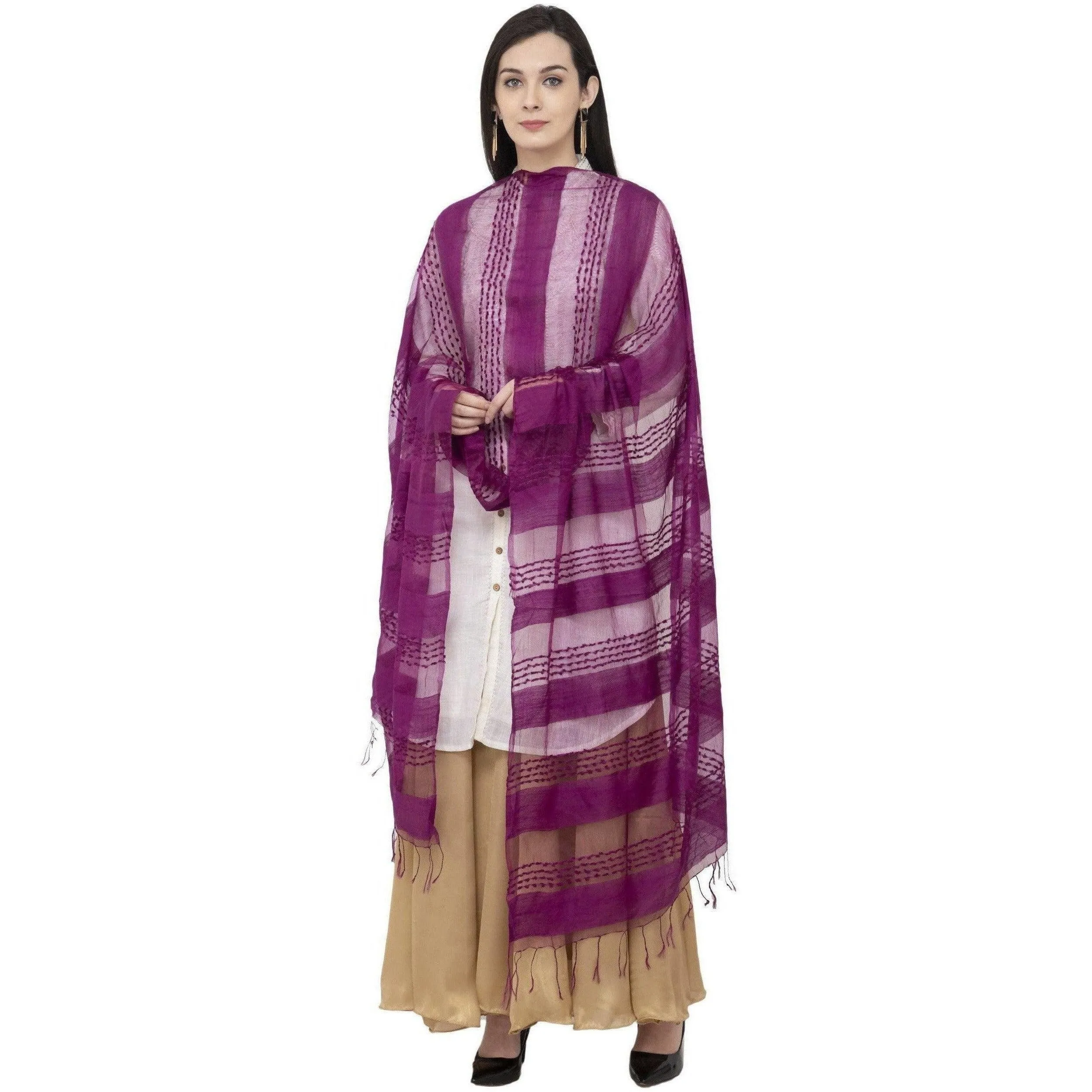 A R Silk Payal Plan Regular Dupatta Purple Color Dupatta or Chunni