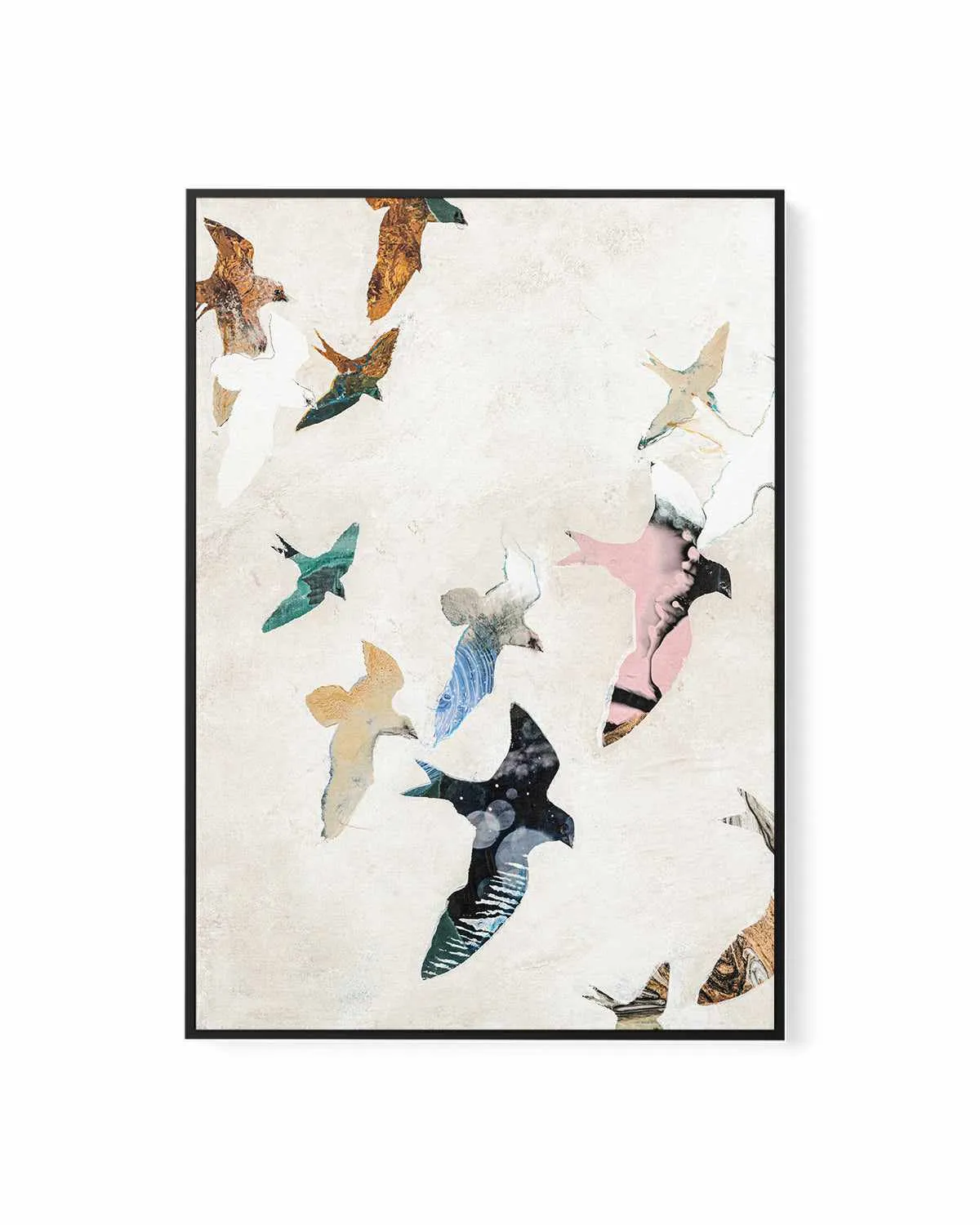 Abstract Birds II by Design Fabrikken | Framed Canvas Art Print