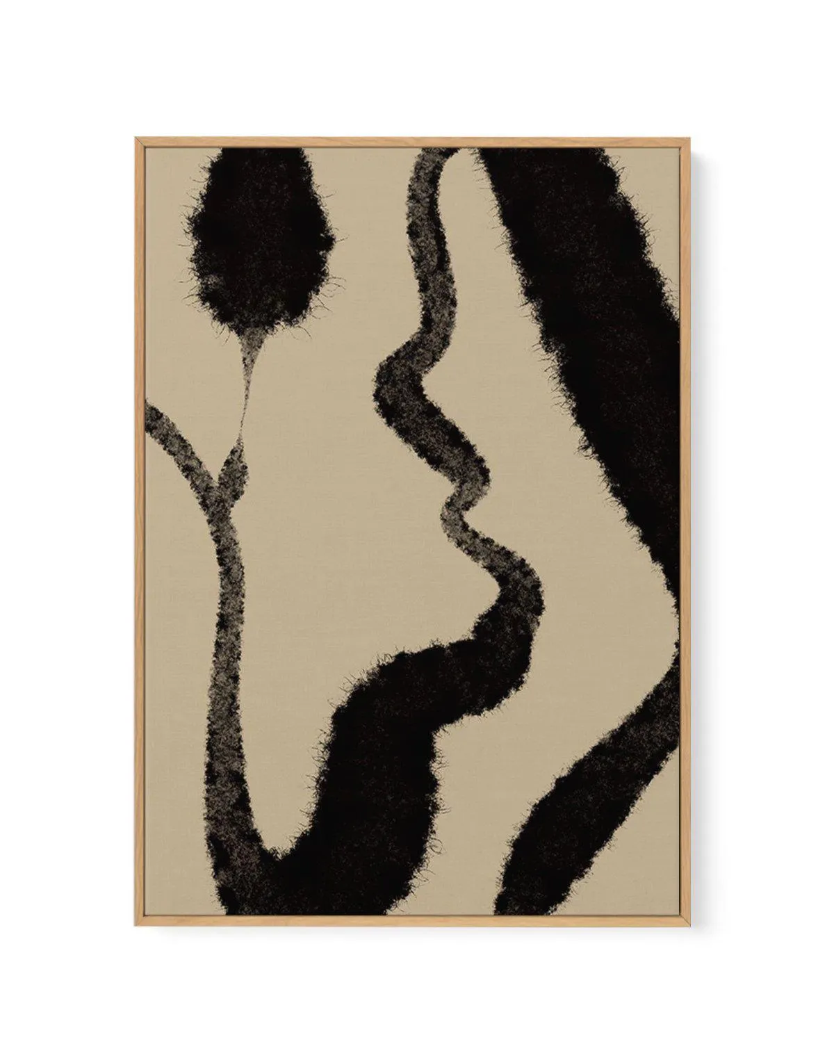 Abstract Khaki II | Framed Canvas Art Print