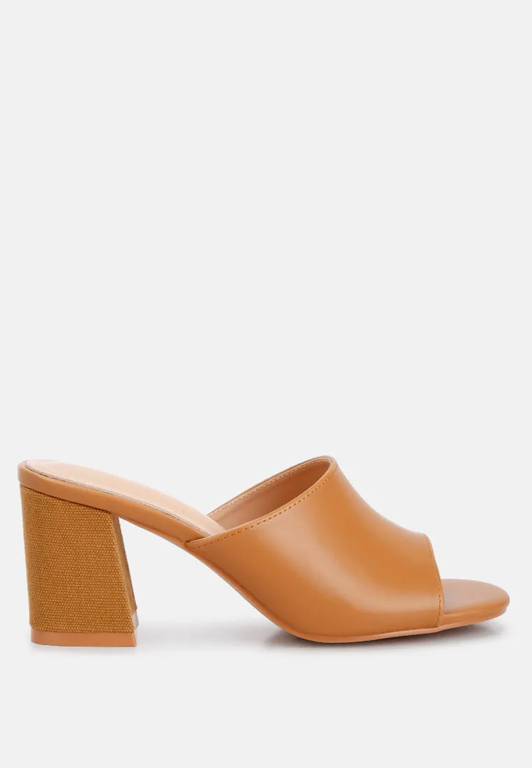 addie block heel slip on sandals