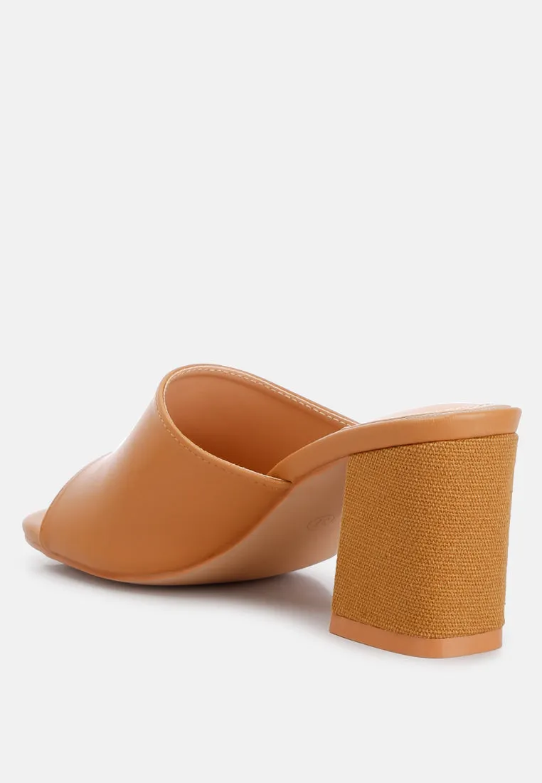 addie block heel slip on sandals