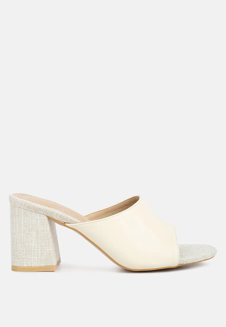 addie block heel slip on sandals