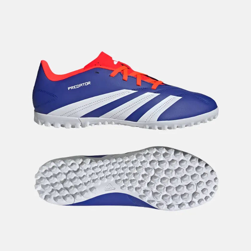 Adidas Predator Club Turf Unisex Football Shoes -Lucid Blue/Cloud White/Solar Red