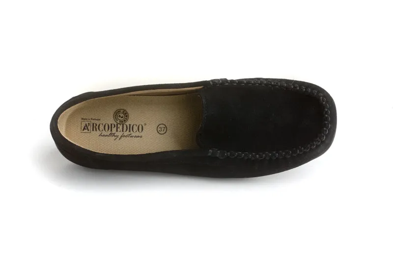 Alice Moc Toe Loafer in Black Suede