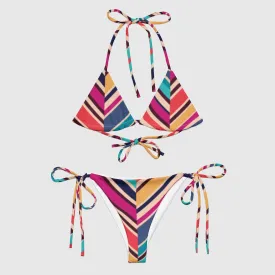 All-over print recycled string bikini - Pattern