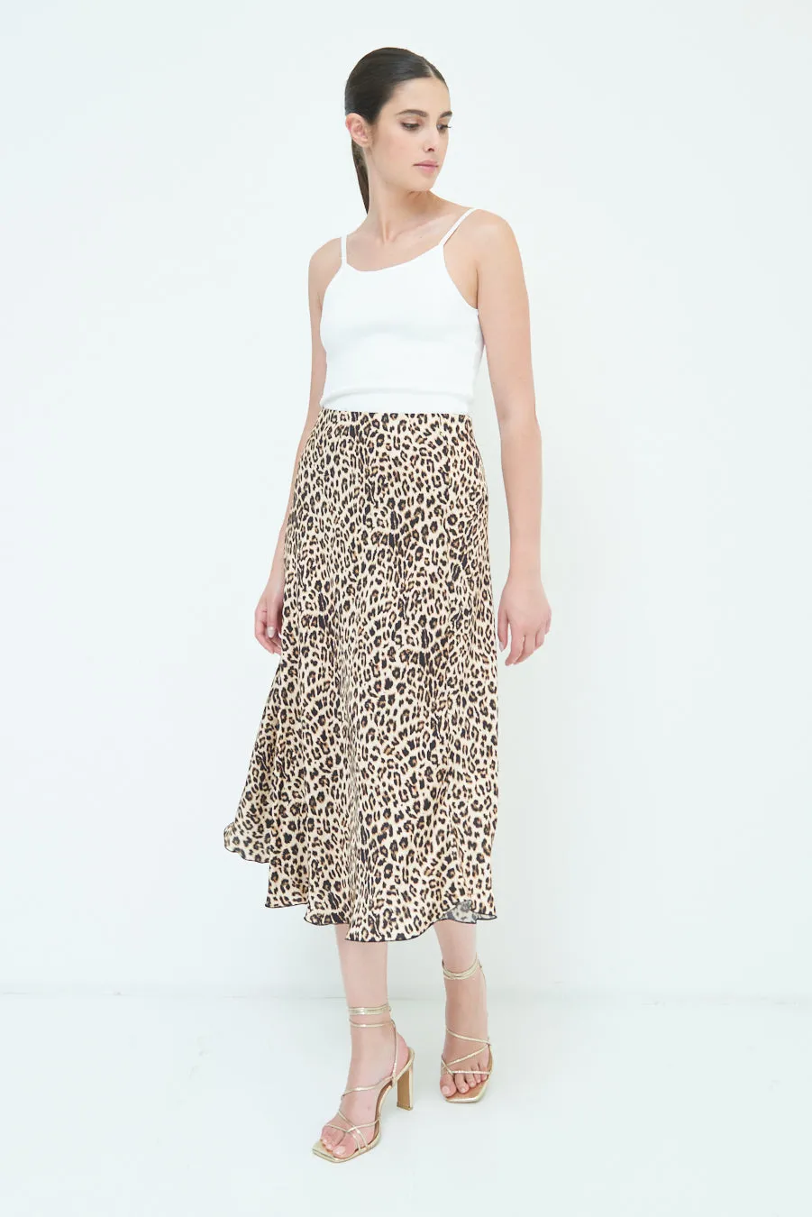 Animal print midi skirt wholesale