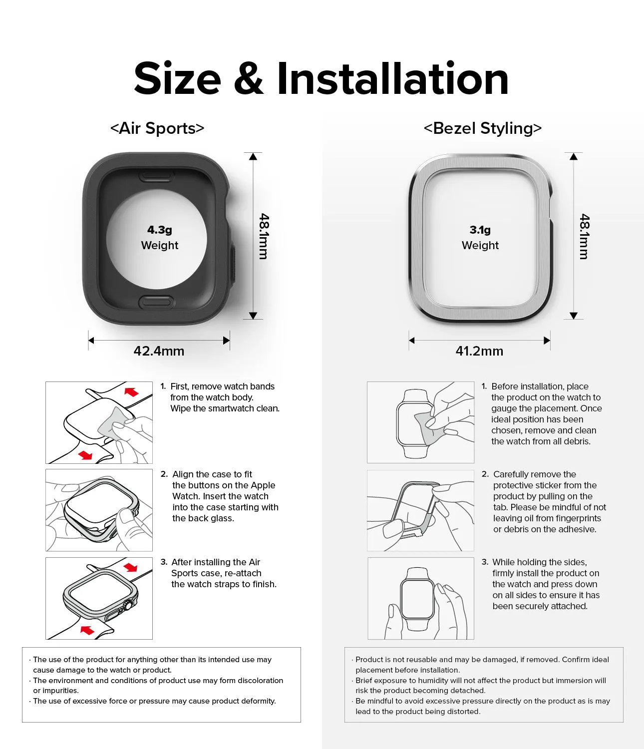 Apple Watch Series (45mm / 44mm) | Air Sports (Black)   Bezel Styling