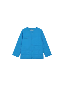 Archive Kid’s Flower-Warmth Quilted Collarless Jacket—cerulean blue