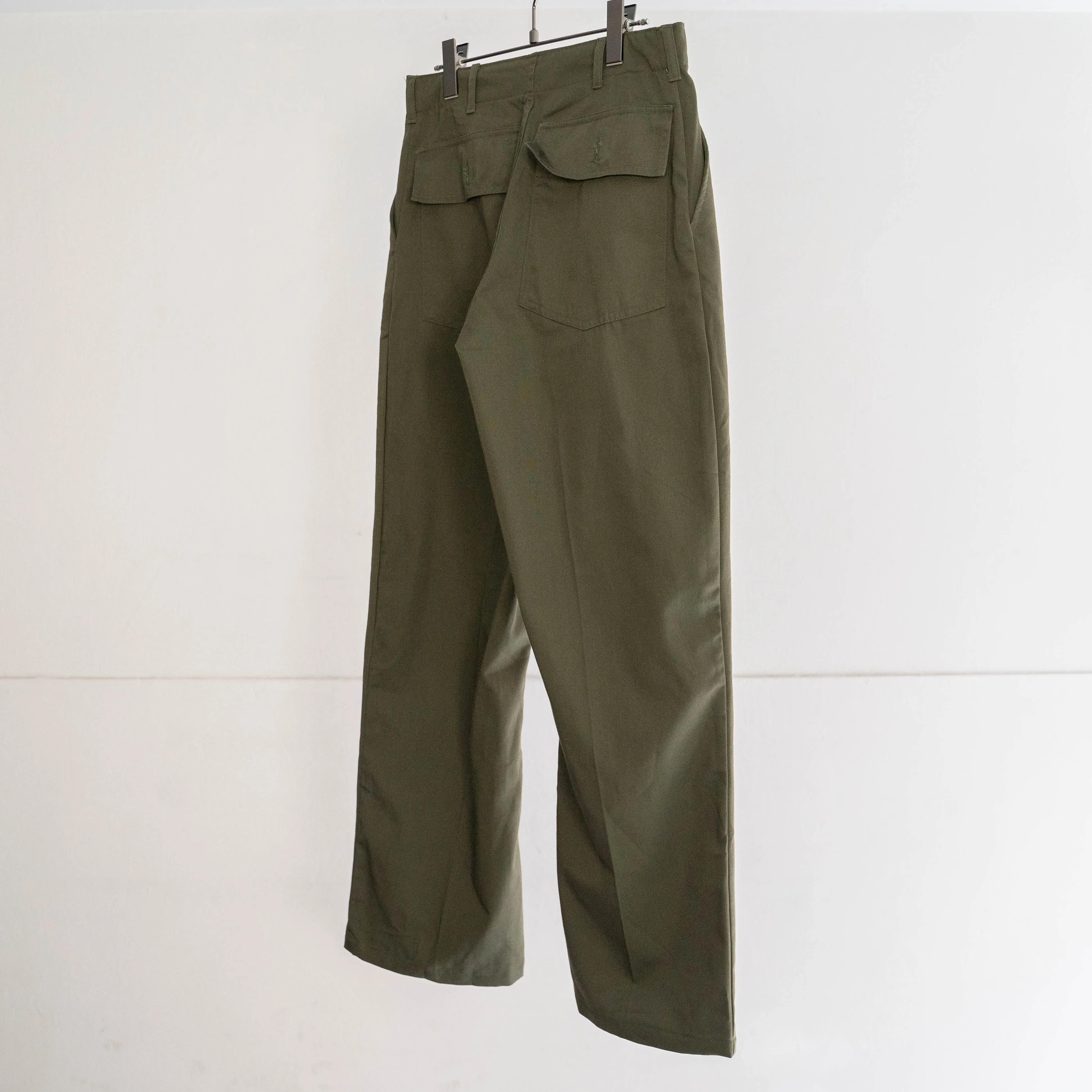 around 1970s Belgium military olive green utility pants -dead stock-