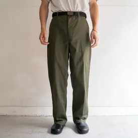 around 1970s Belgium military olive green utility pants -dead stock-