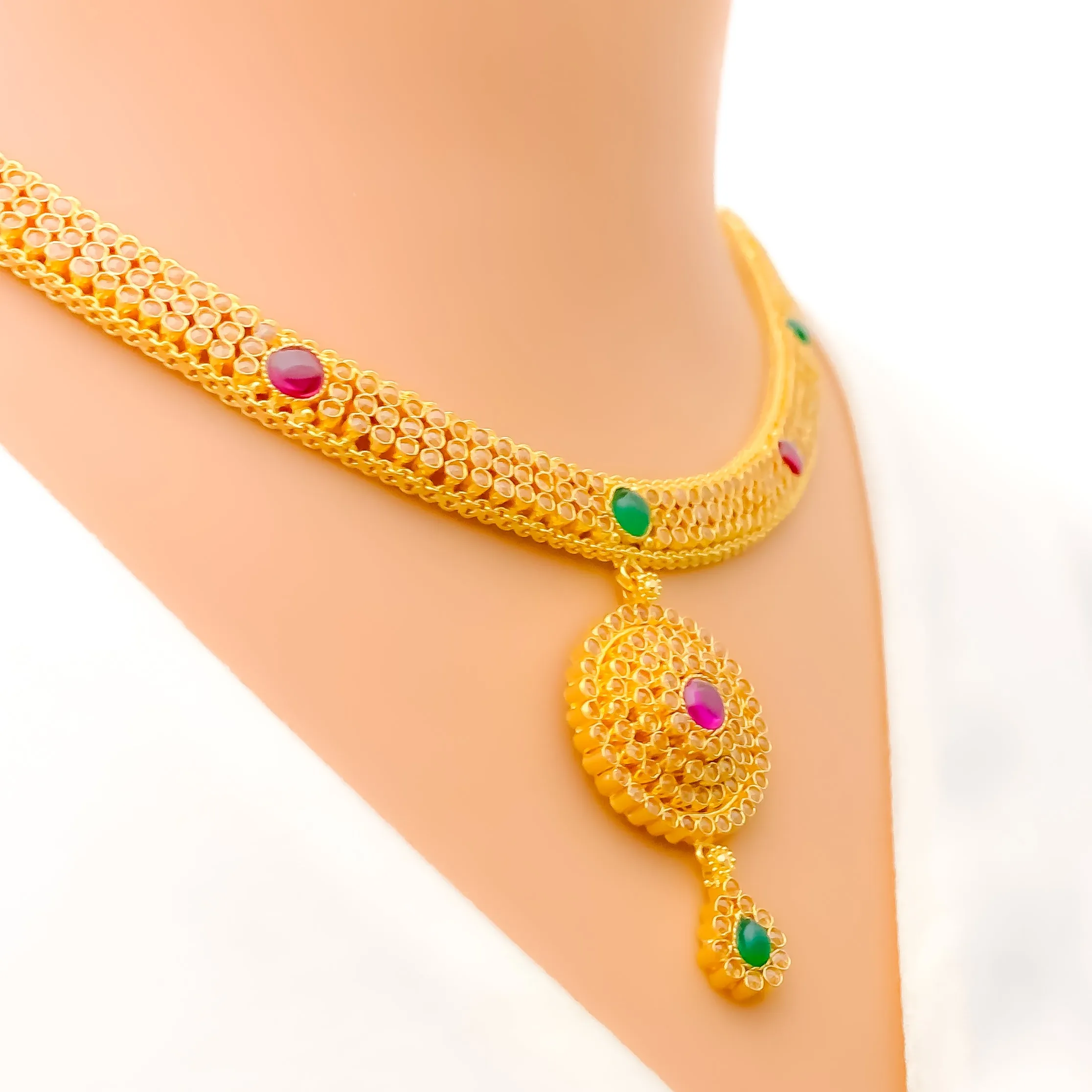 Artistic Heirloom 22k Gold Kundan Necklace Set