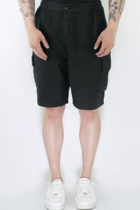 Athoa Bermuda Cargo Shorts - Black