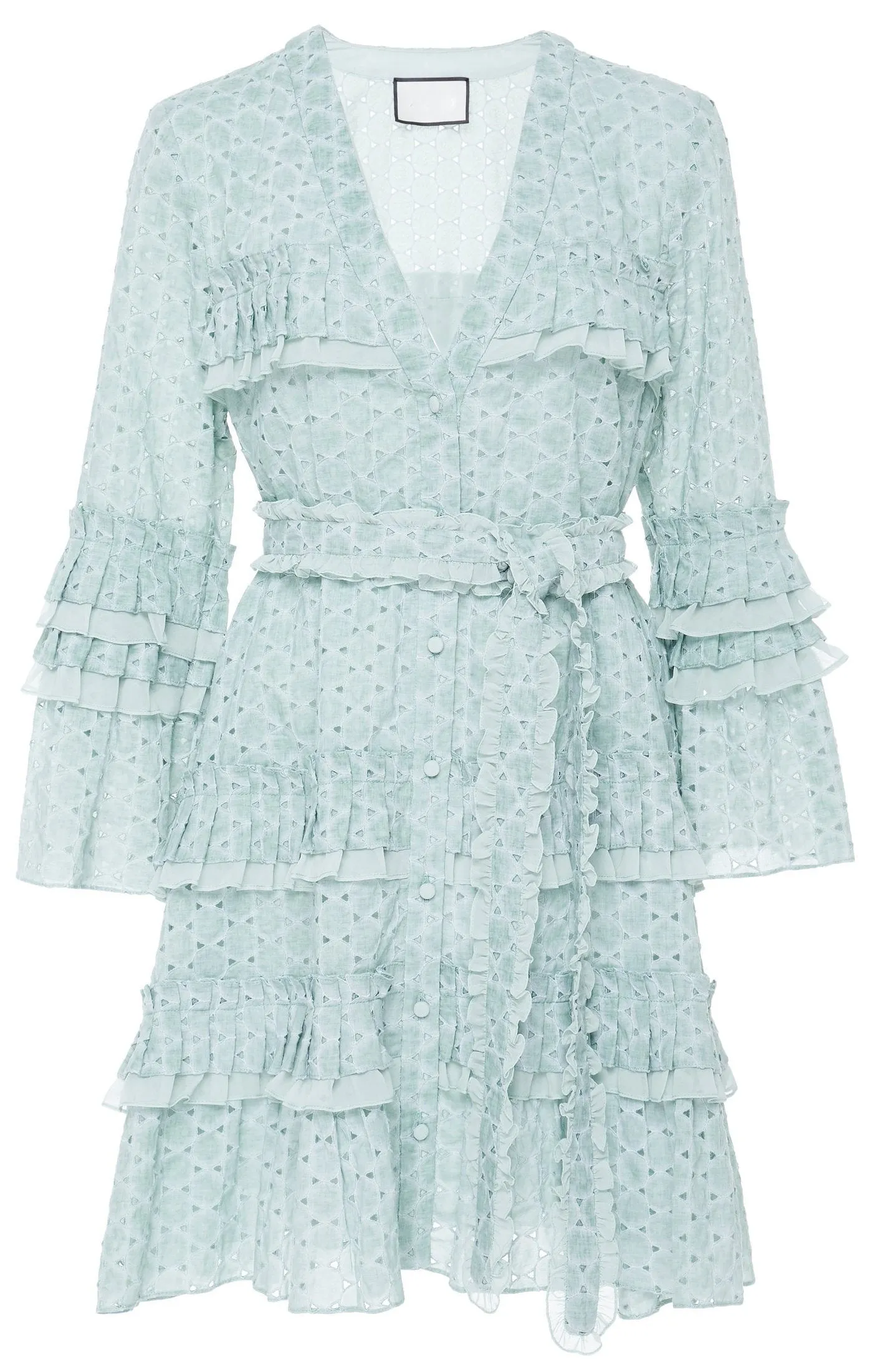 'Audrea' Ruffled Eyelet Mini Dress