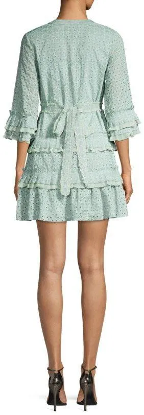 'Audrea' Ruffled Eyelet Mini Dress