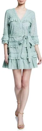 'Audrea' Ruffled Eyelet Mini Dress