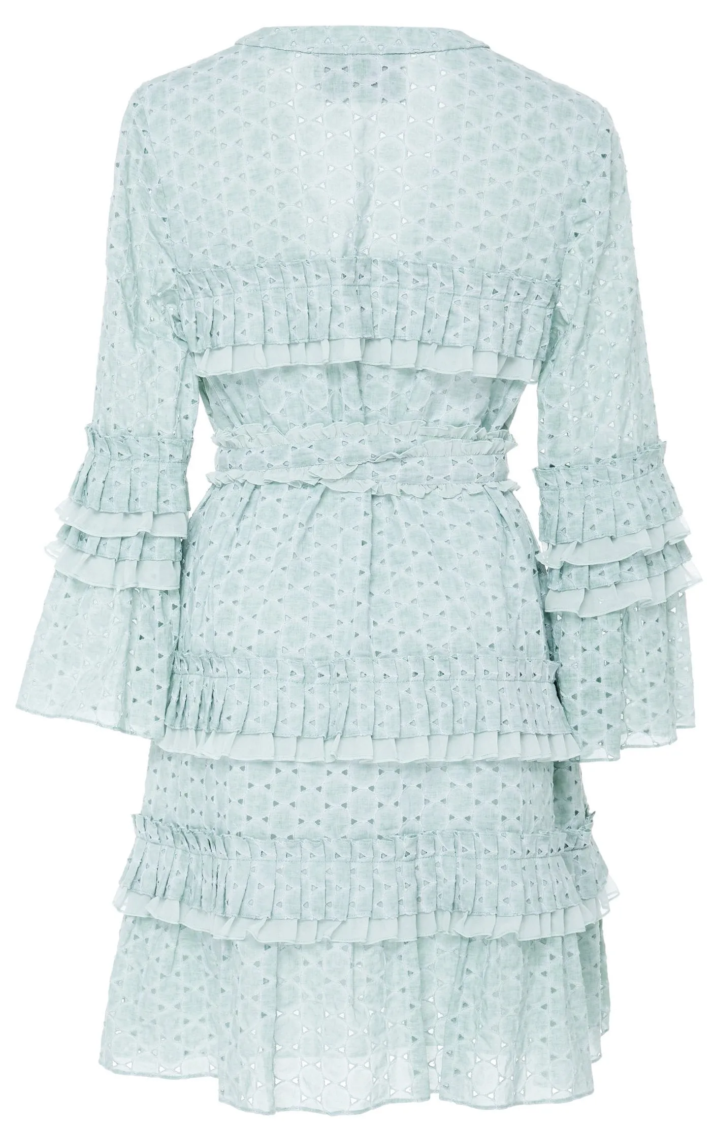 'Audrea' Ruffled Eyelet Mini Dress