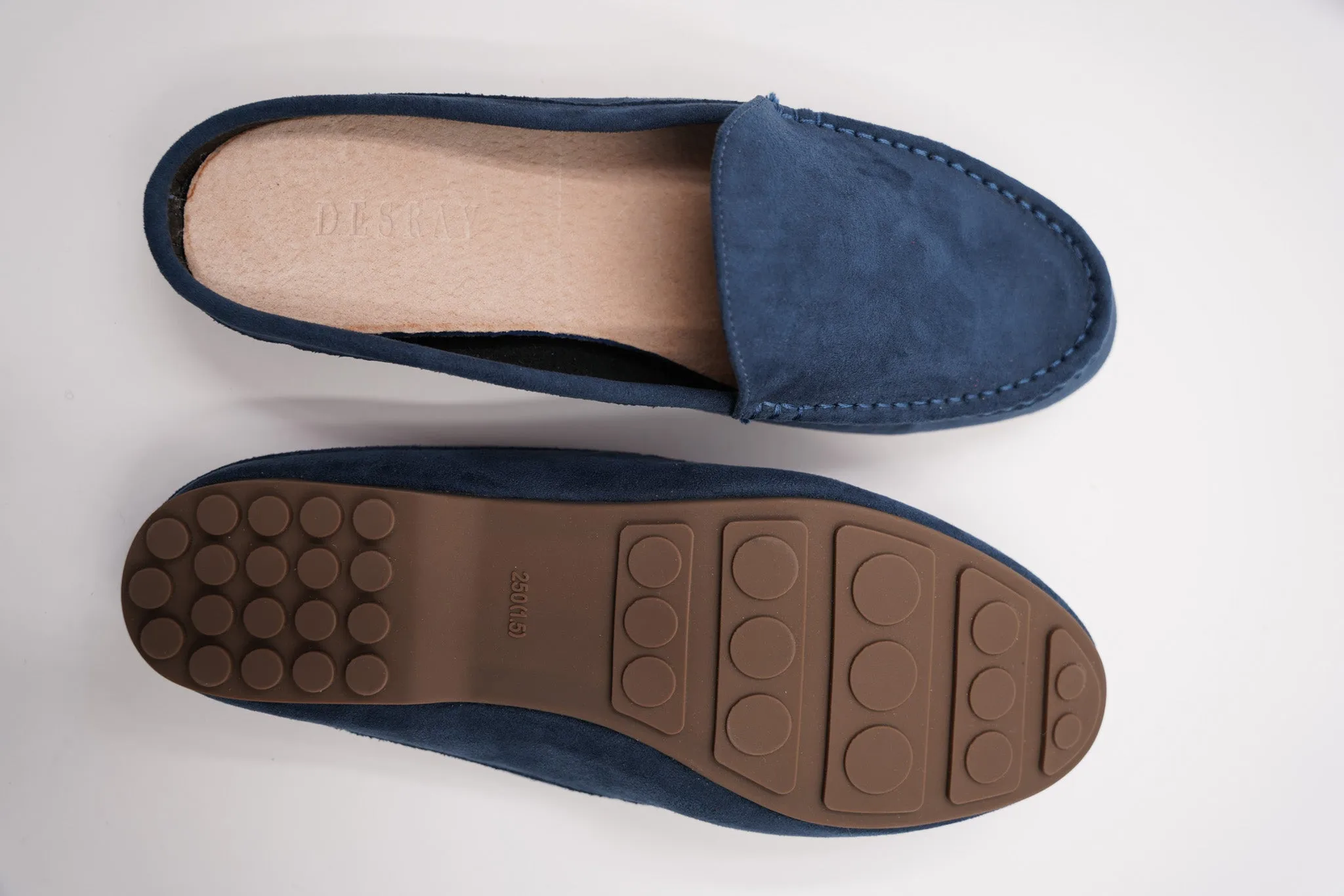 Azure Suedette Slip Ons