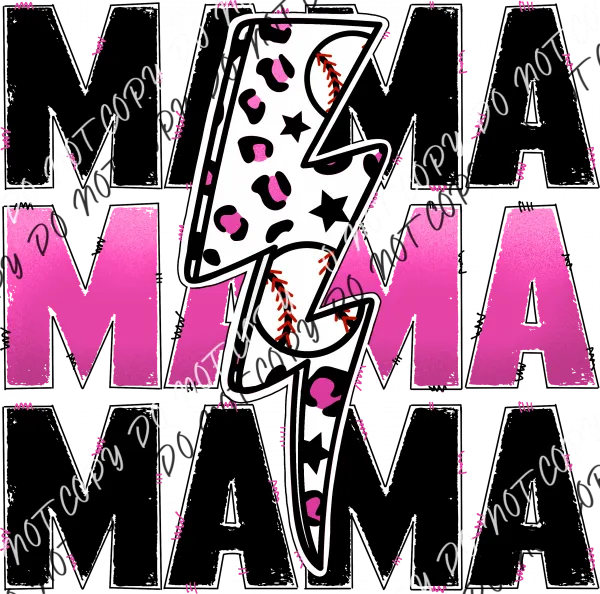 Baseball Mama Pink DTF Transfer