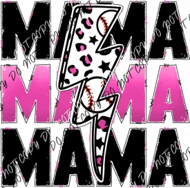 Baseball Mama Pink DTF Transfer