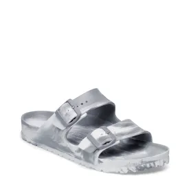 Birkenstock Women's Arizona EVA Multi Sandal in Stone Coin Grey/White