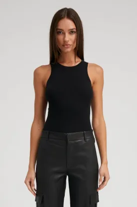 Black Cashmere Racer Tank