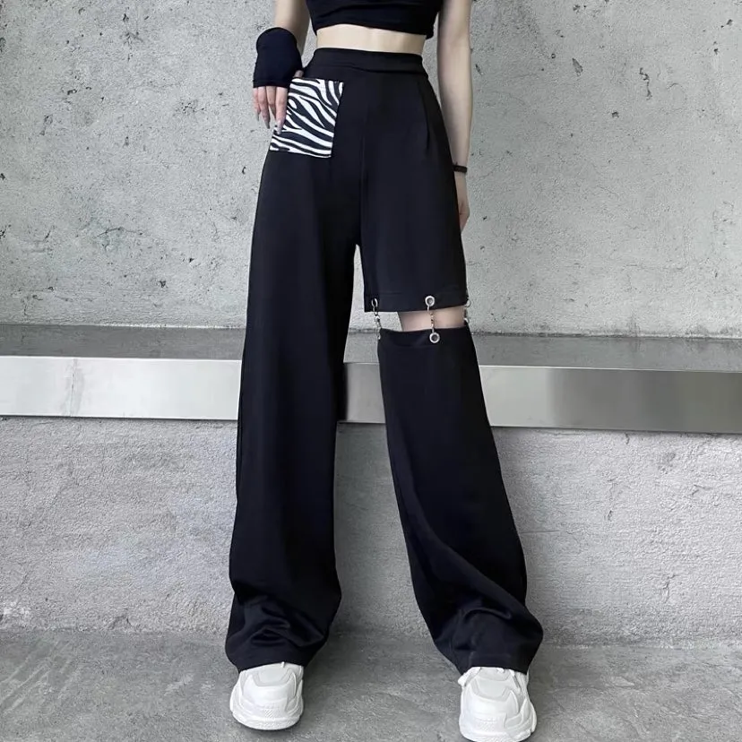 Black High Waist Wide Leg Pants  KF30192