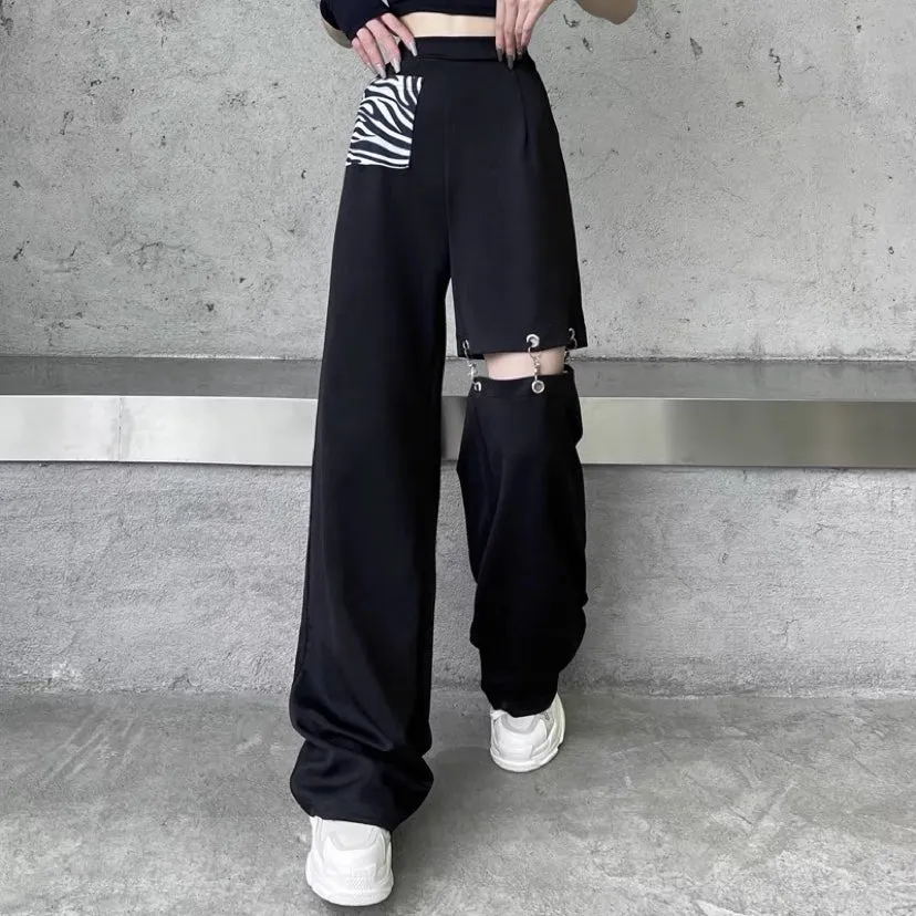 Black High Waist Wide Leg Pants  KF30192