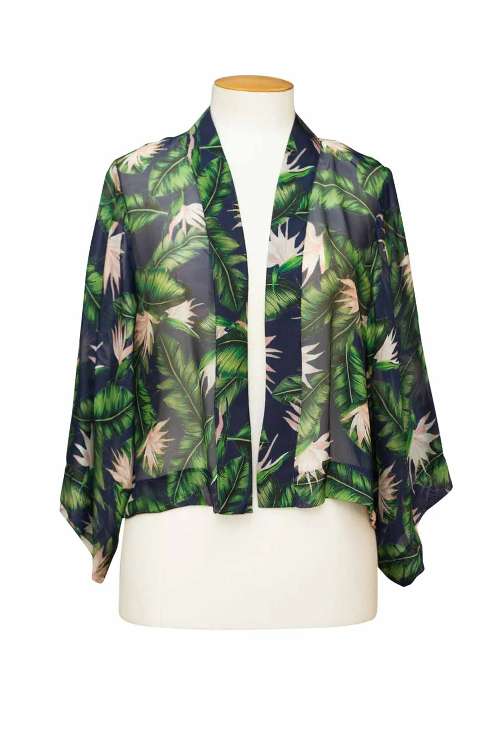 Blanc - M1019S Silk Cropped Kimono - Exclusive