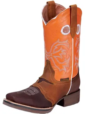 Botas Vaqueras Rodeo con Antifaz de Piel Genuina para Mujer/Joven 'El General' - ID: 28994