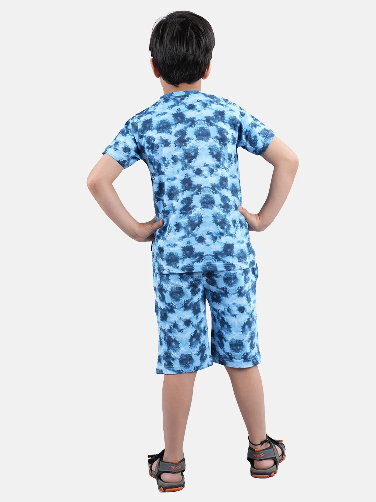 Boys Tie & Dye Print Tee & Shorts Set