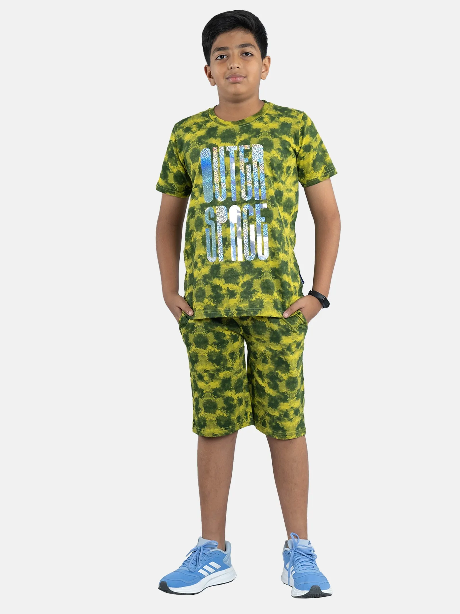 Boys Tie & Dye Print Tee & Shorts Set