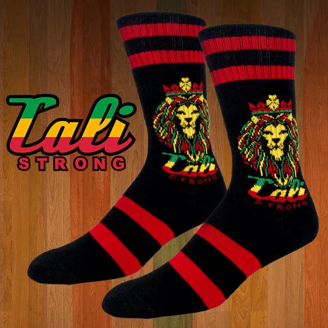 CALI Strong King Rasta Athletic Crew Socks