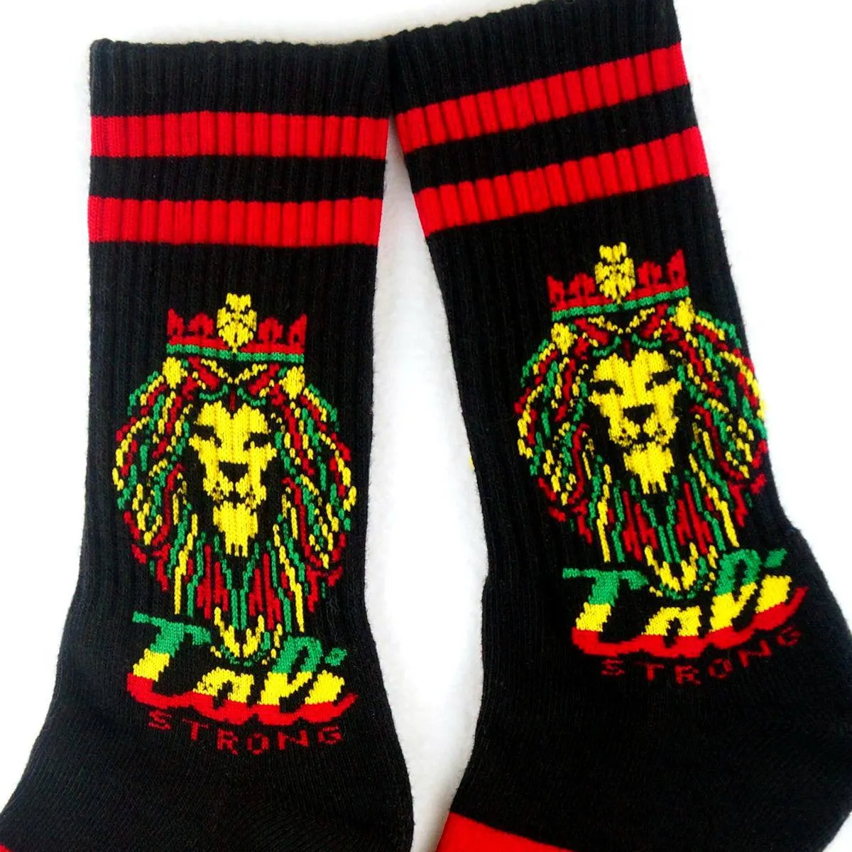 CALI Strong King Rasta Athletic Crew Socks