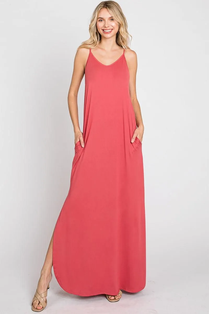 CAMI MAXI DRESS WITH POCKETS