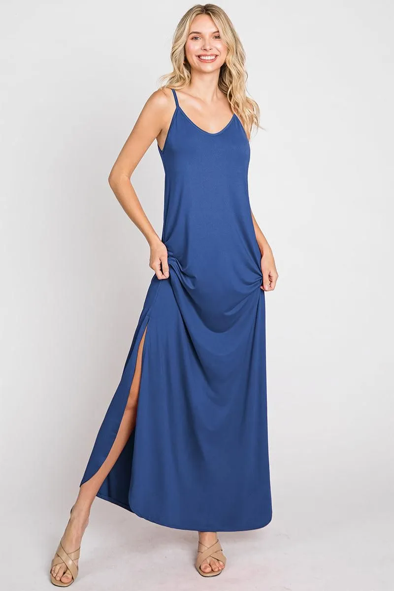 CAMI MAXI DRESS WITH POCKETS