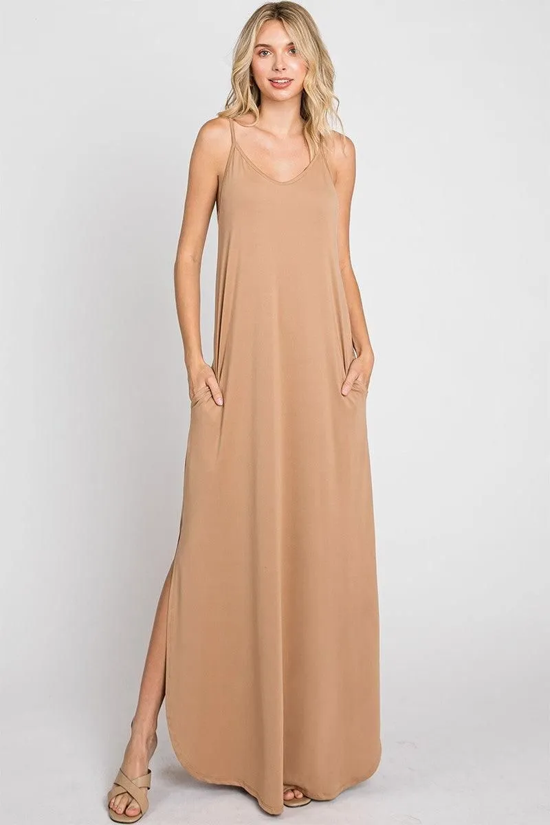 CAMI MAXI DRESS WITH POCKETS