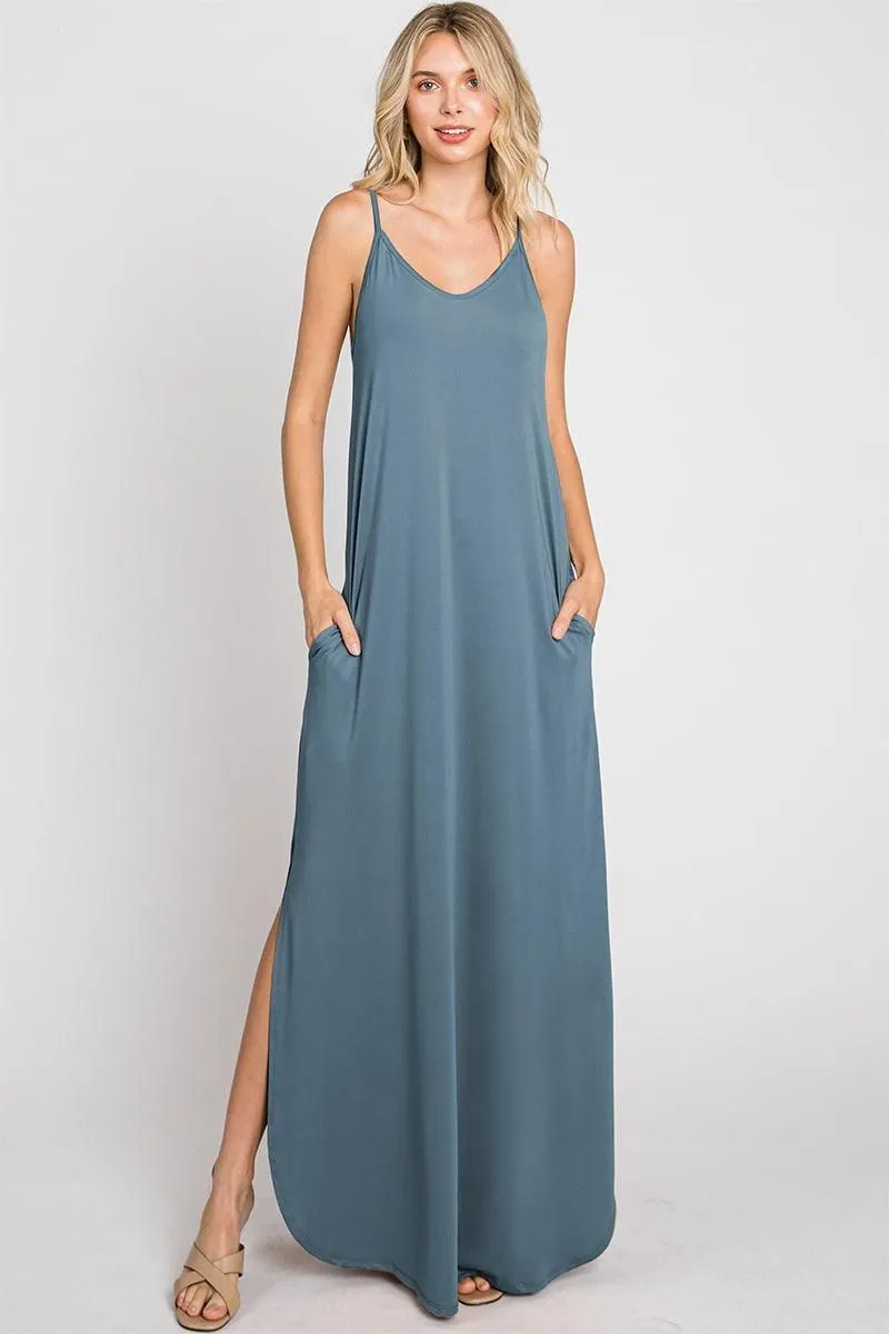 CAMI MAXI DRESS WITH POCKETS