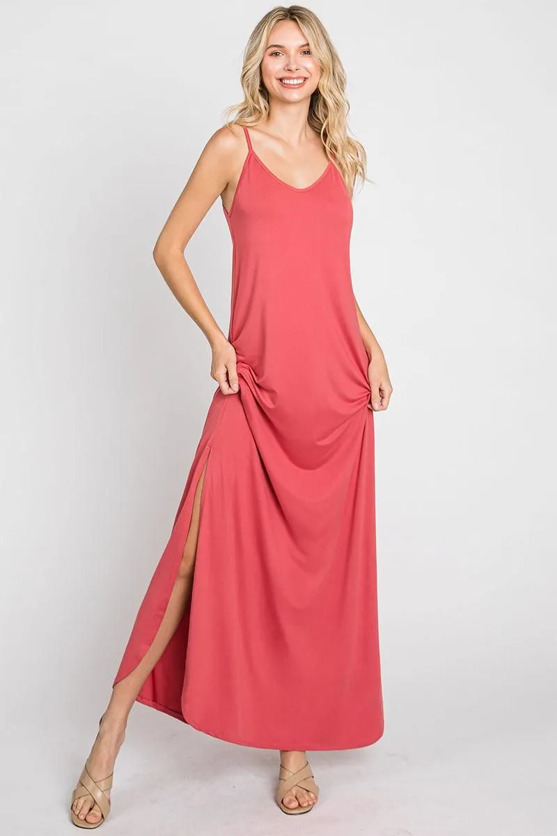 CAMI MAXI DRESS WITH POCKETS