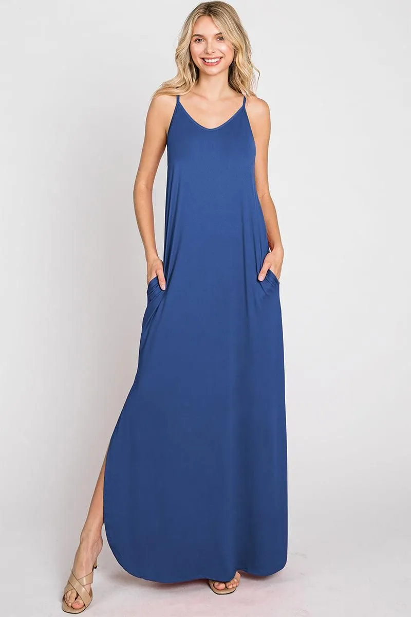 CAMI MAXI DRESS WITH POCKETS