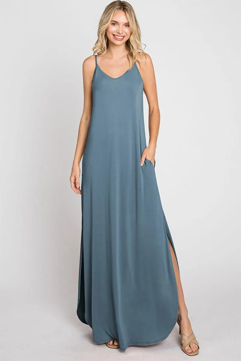 CAMI MAXI DRESS WITH POCKETS