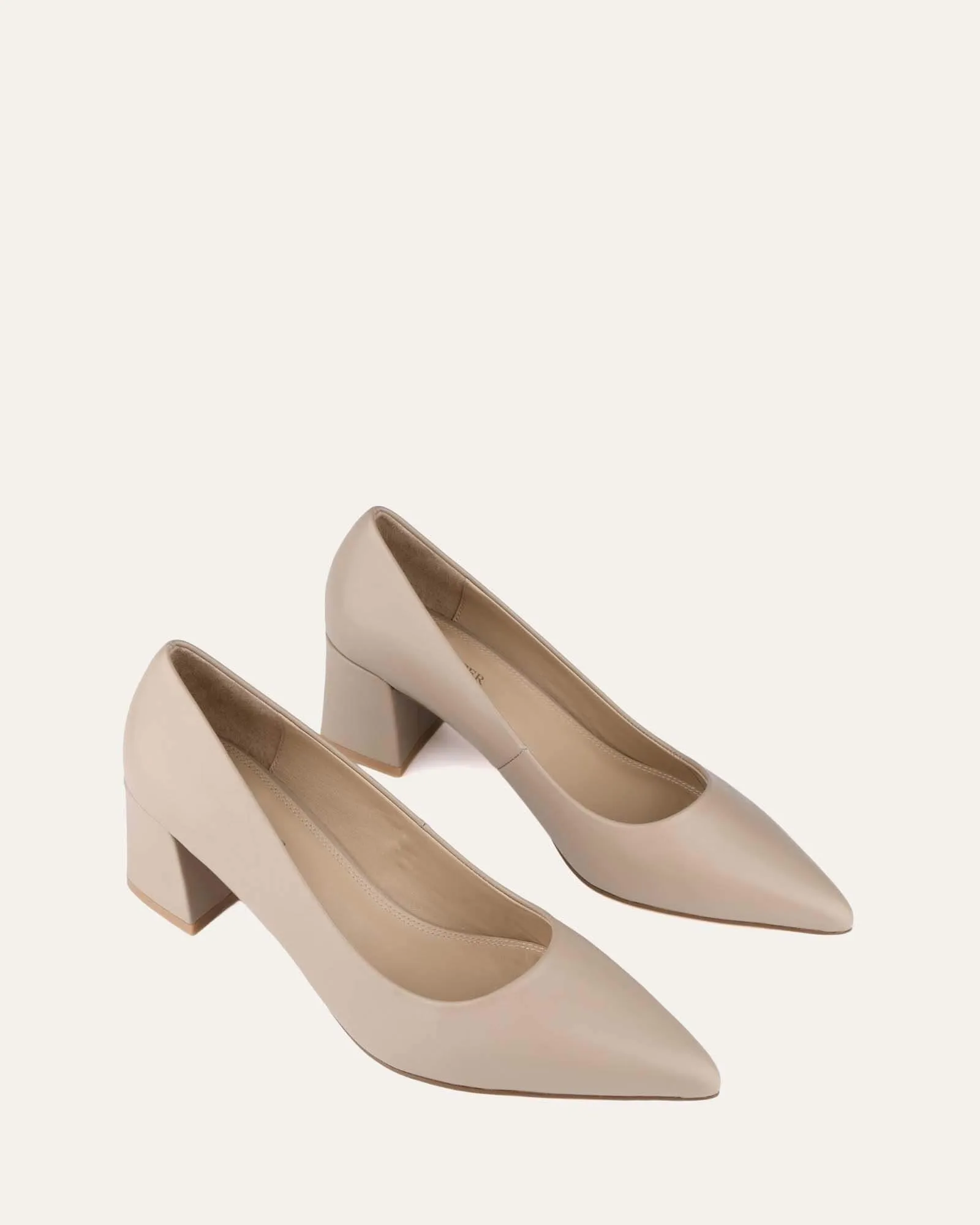 CARRINGTON LOW HEELS TAUPE LEATHER