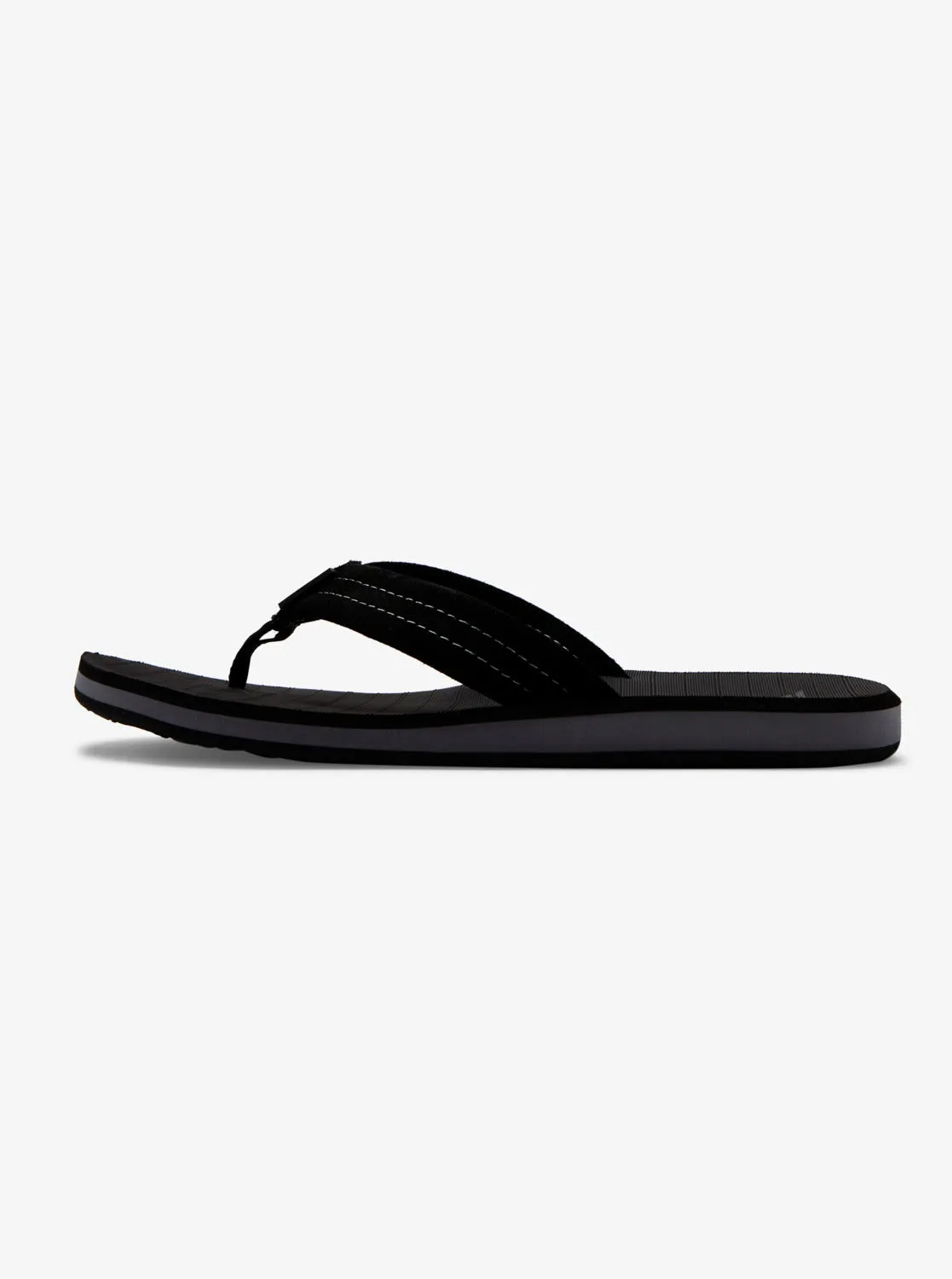 Carver Suede Leather Sandals - Solid Black