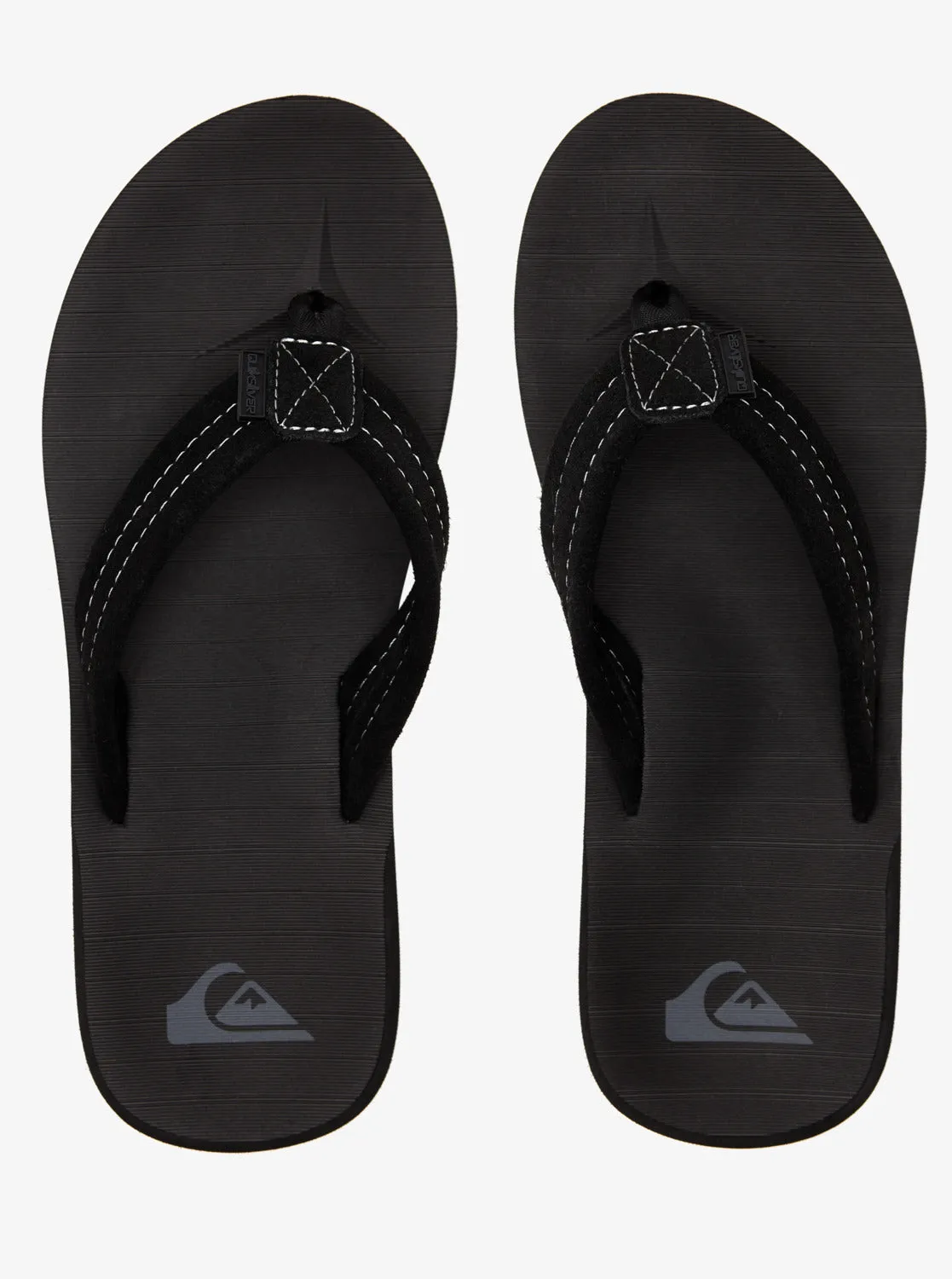 Carver Suede Leather Sandals - Solid Black