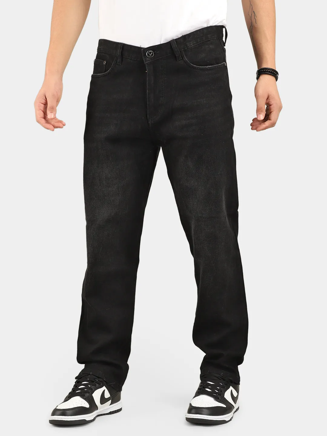 Charcoal Baggy Fit Denim Jeans