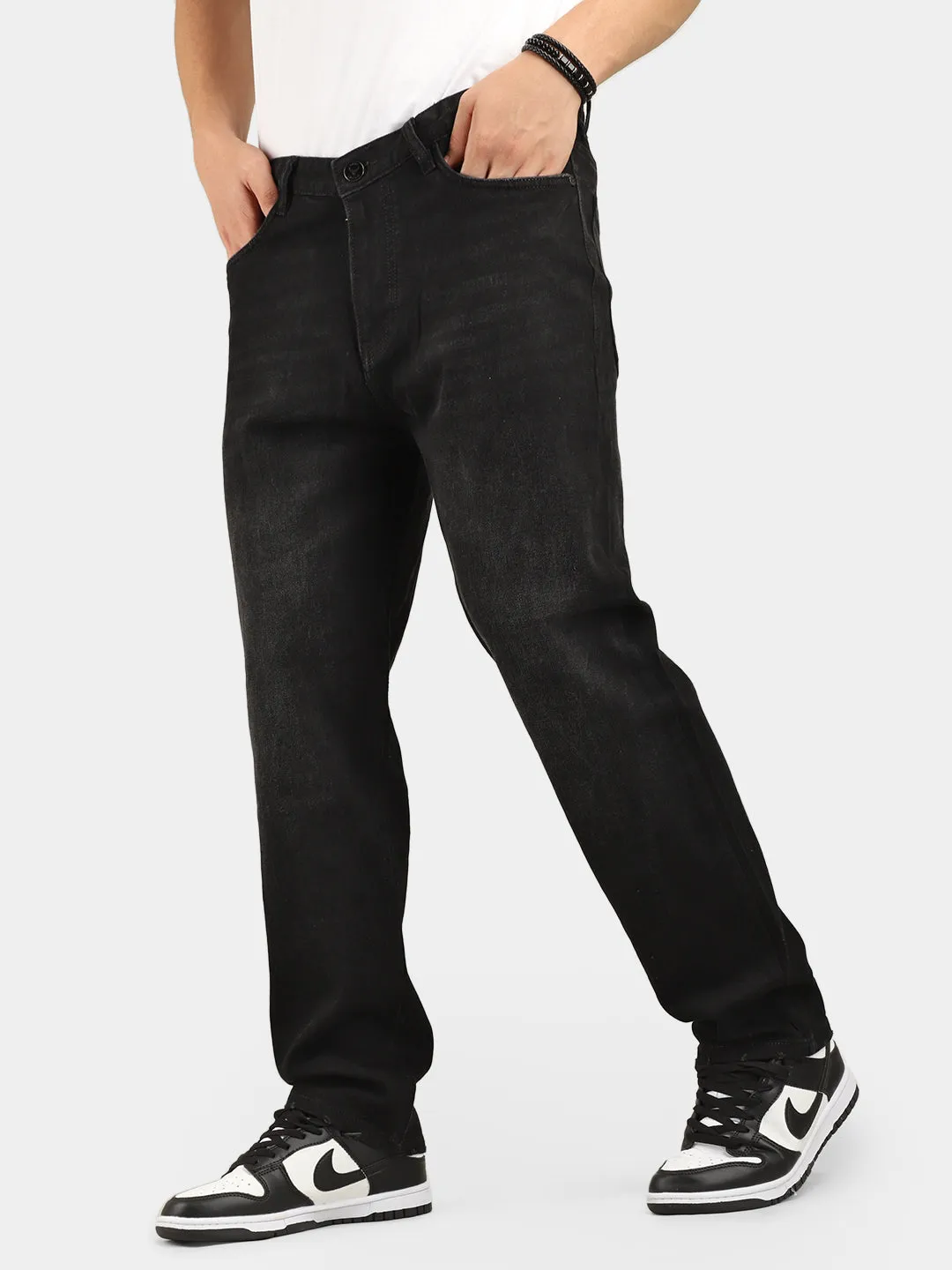 Charcoal Baggy Fit Denim Jeans